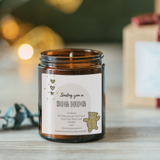 Hampers and Gifts to the UK - Send the Personalised Big Hug Candle 